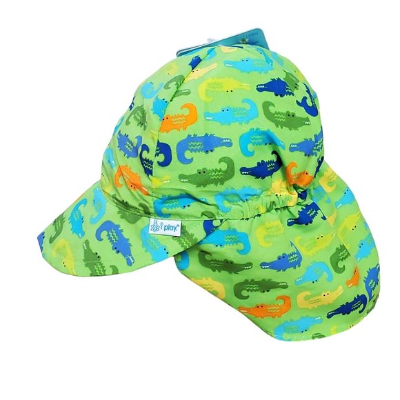 I Play Sun Protection Hat 0-6 Months Green, New - Picture 2 of 12